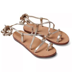 NWOT beek Seriema Ankle Wrap sandals Platinum/Beach
